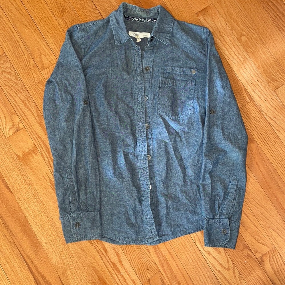 BCBGeneration Blue Denim shirt Sz XS